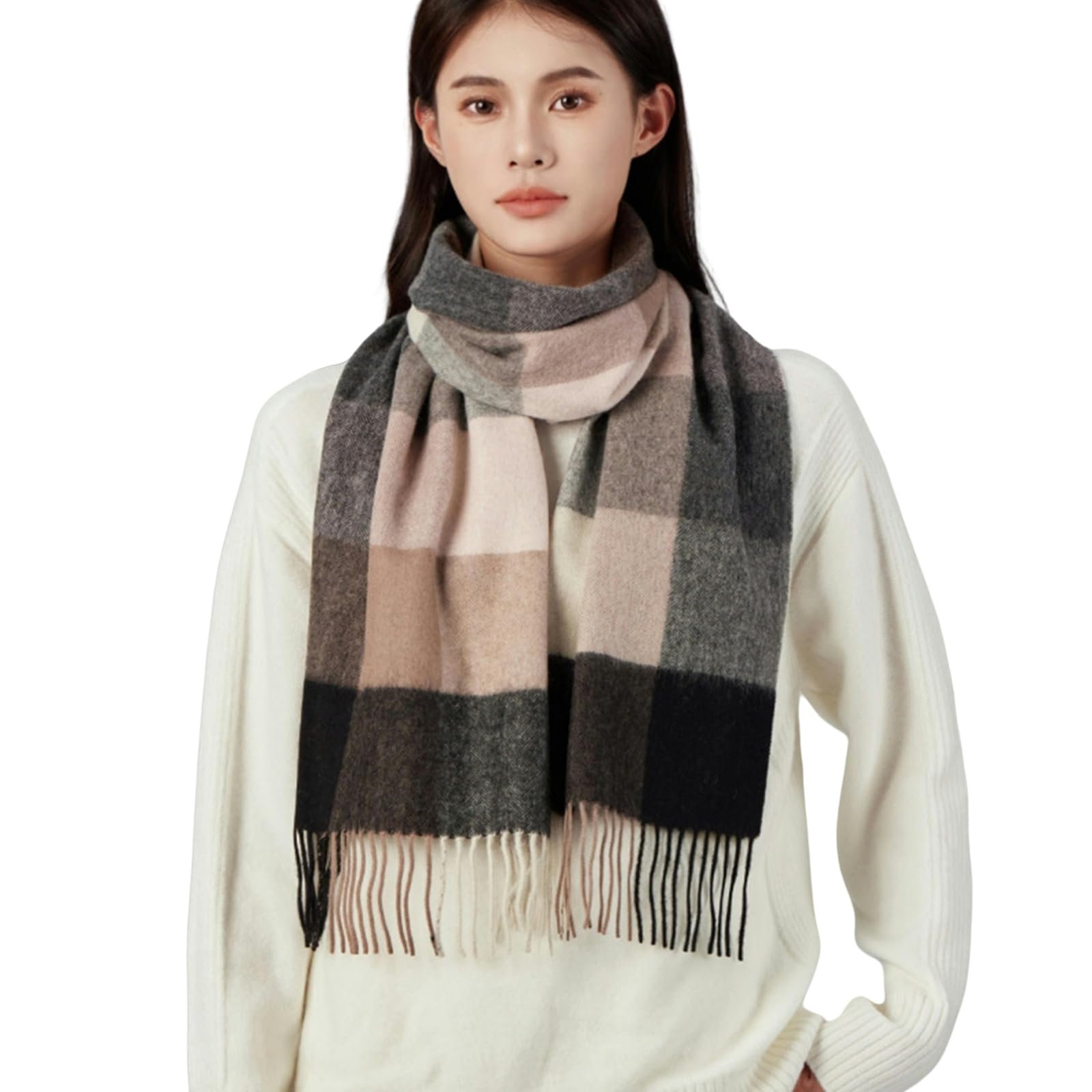 JOASIS Schal Für Damen Winter Frauen Imitation Wolle Schal High-end Verlängerte Einfache Damen Plaid Vielseitige Halsschal-a23-180 * 30cm