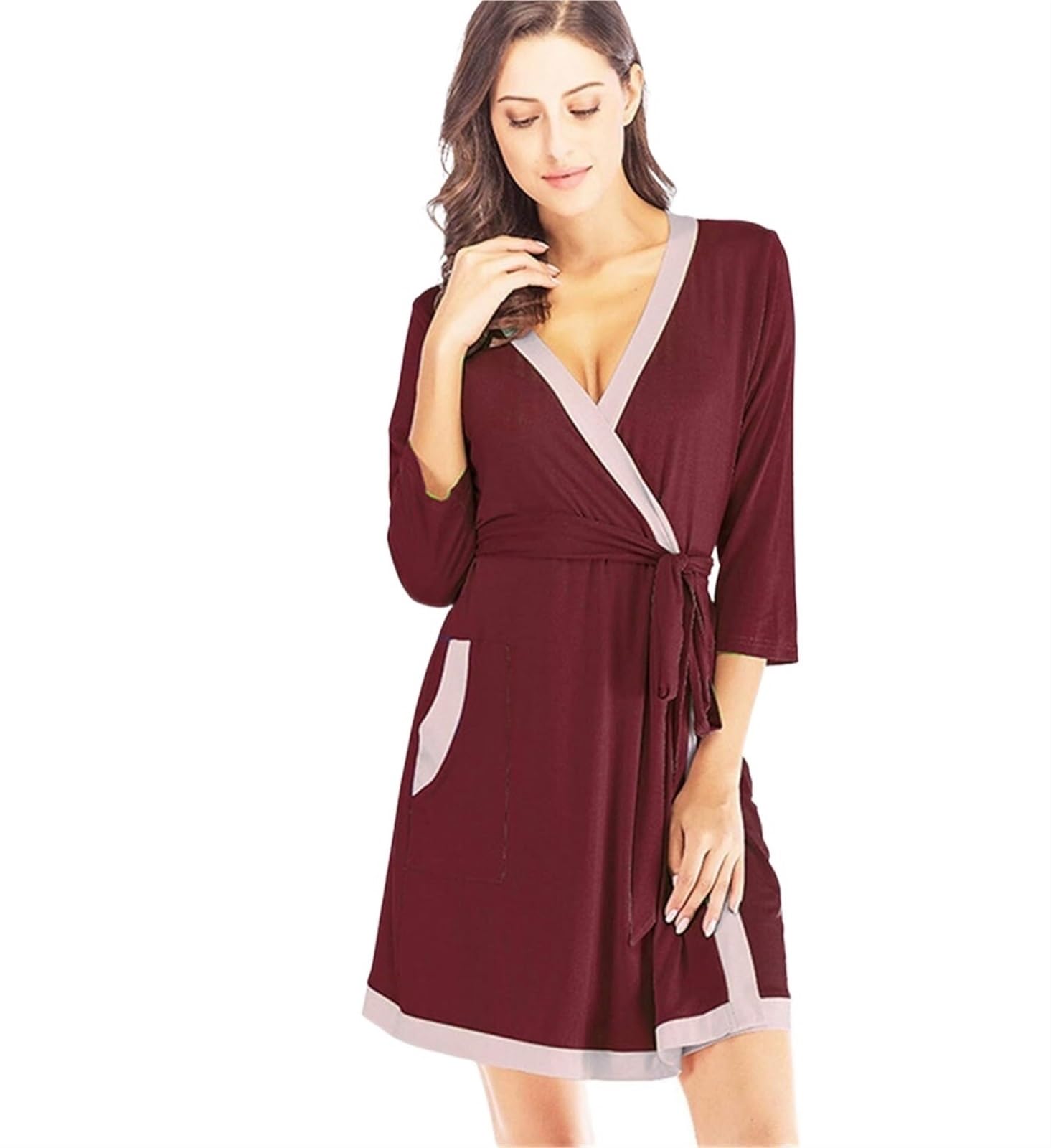 Albornoz Para Viajes Piscina Batas Para Mujer Albornoz Suave Con Cuello En V Ropa De Descanso Pijamas Camisón Dormir Ropa De Dormir