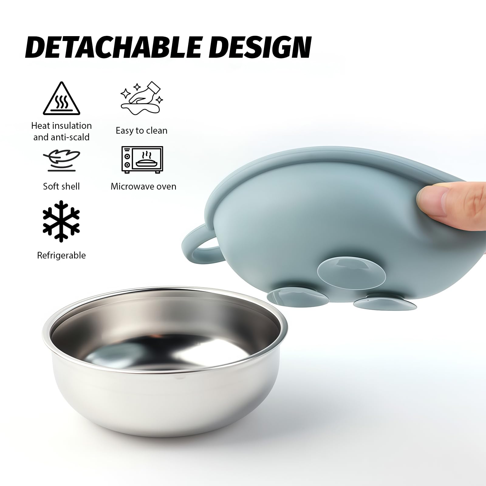 Baby Breischale 2er Set Edelstahl Mit Saugnapf - Spülmaschinenfest & BPA-frei