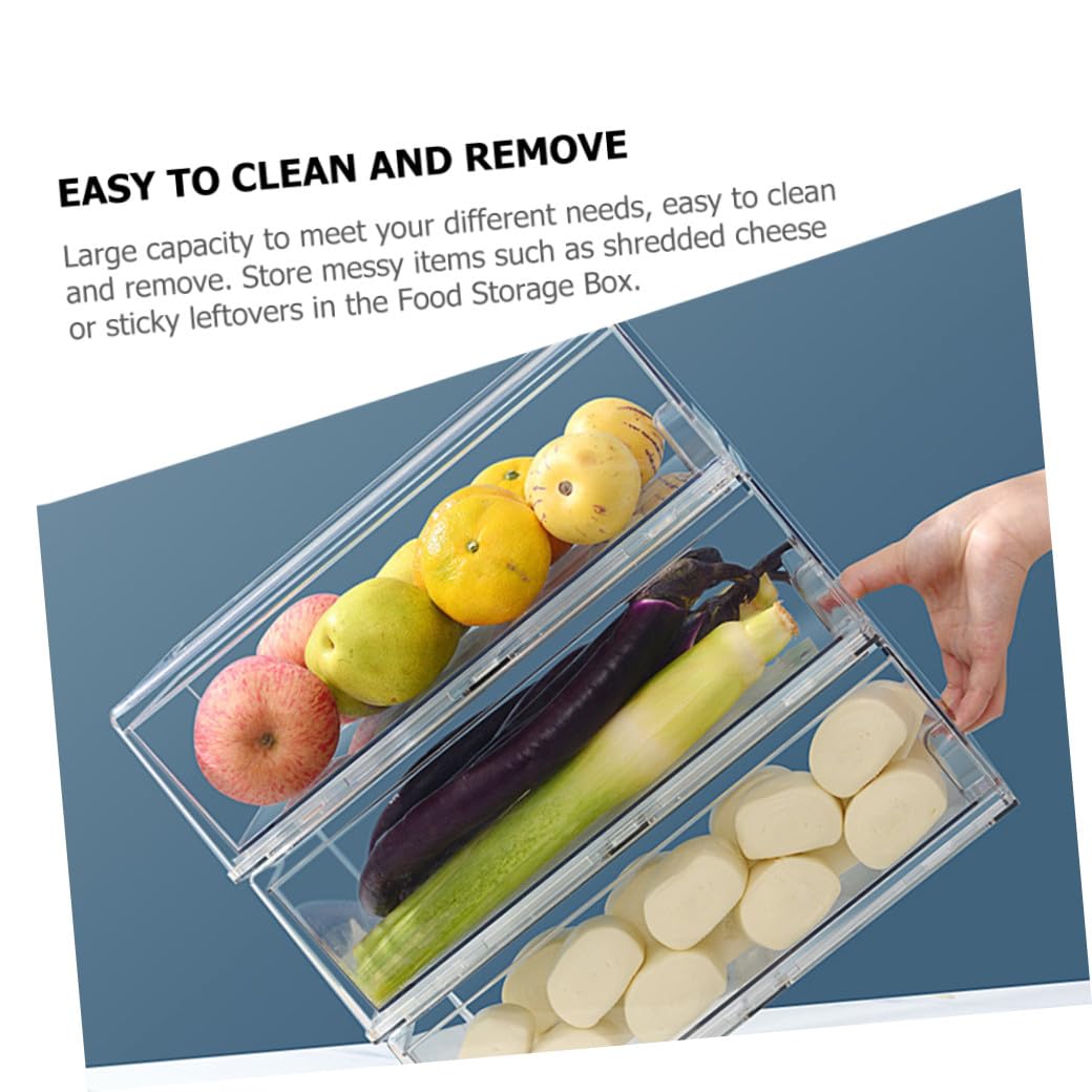 Caja de Almacenamiento de Gran Capacidad para Refrigerador en Pet Transparente Organizador Multipropósito para Verduras y Queso Rallado en Encimera o Despensa