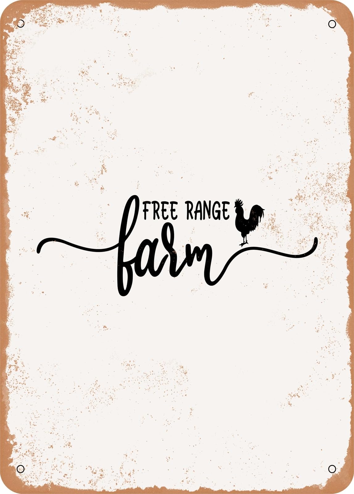 Miaomansenstore Metal Sign - Free Range Farm - Vintage Rusty Look Home Decor