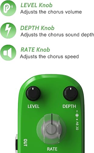 Miniatura 3 de AZOR AP-309 - Pedal de coro, pedal de efectos de guitarra analógico puro con True Bypass