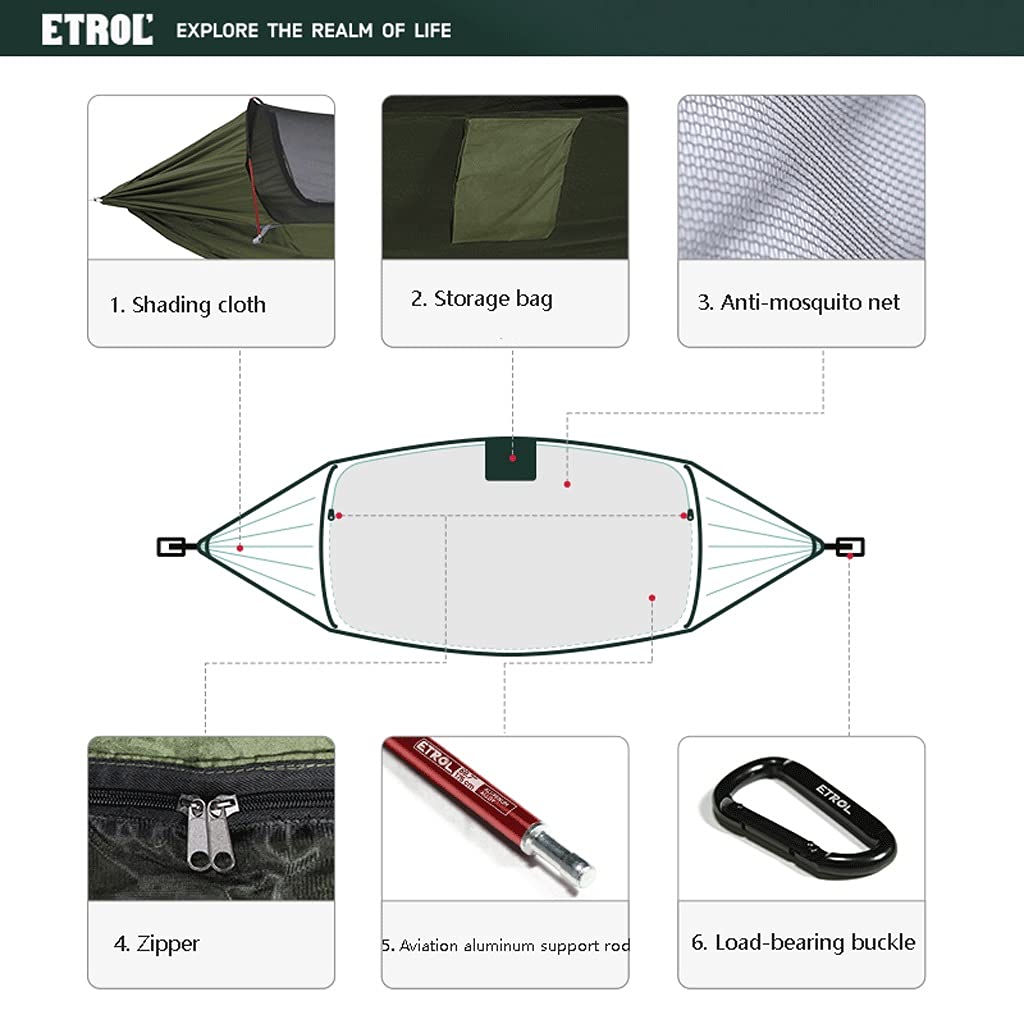 Hängematte Outdoor Camping Hängematte Tragbare Hängematte mit Moskitonetzen geeignet Für Outdoor Rucksack Trekking Hängematte (Color : A)