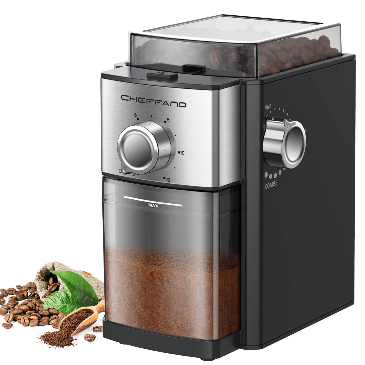 Buy CHEFFANO Burr Coffee Grinder, Electric Coffee Bean Grinder [150W