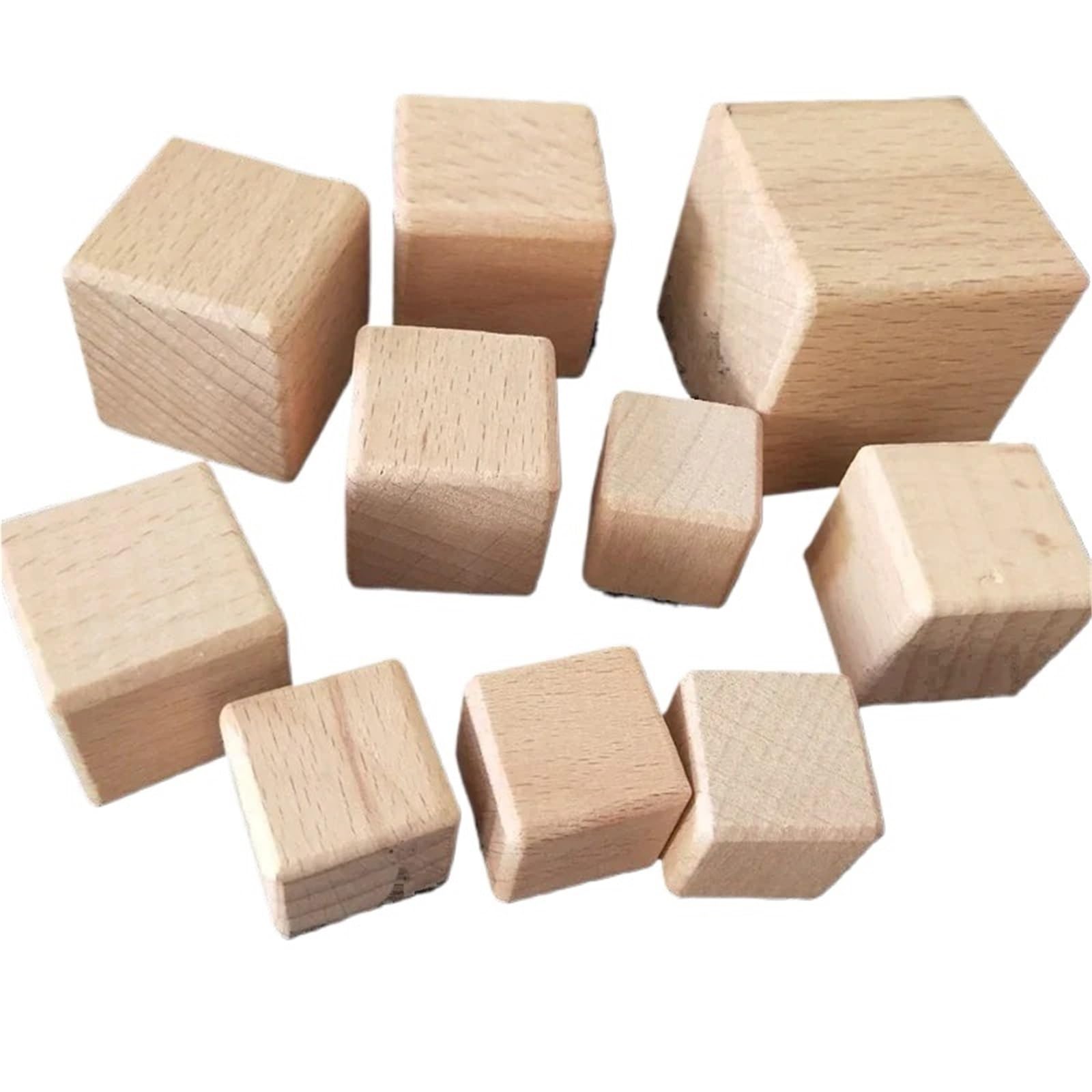 100 bloques de madera sin terminar 25 mm, cubos cuadrados maciza natural for manualidades, tallado, pintura y decoración