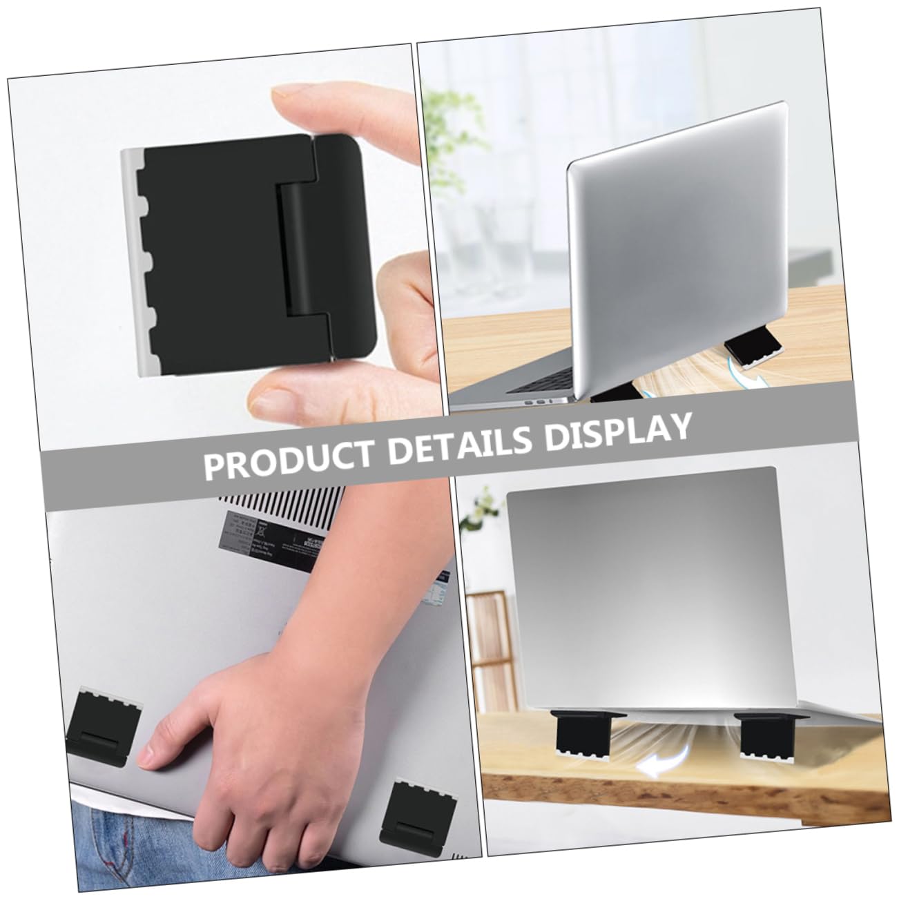 DOITOOL 4 Juegos Soporte De Enfriamiento De La Computadora Soportes para Portátiles Elevador Ergonómico para Laptop Tableta Tablet Stand Tablet Holder Ascensor Portátil Abs Black 4 Uds * 4