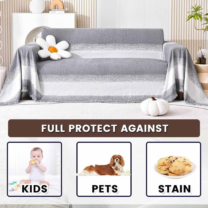 Funda de sofá antideslizante para mascotas, manta grande para perros y gatos, manta de sofá de esquina elegante diseño a cuadros