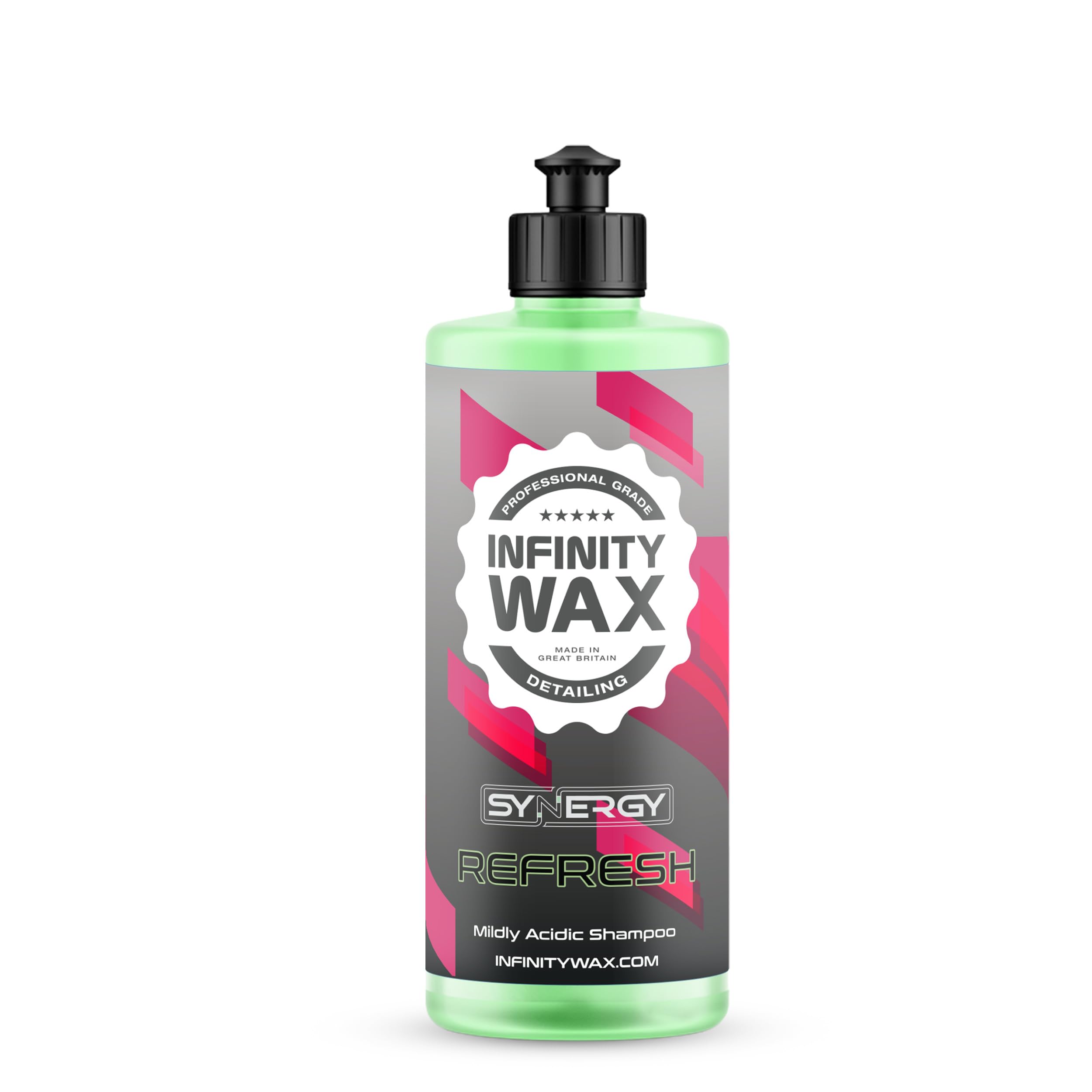 Infinity Wax Synergy Refresh Shampoo 500ml Mildly Acidic Deep Cleaning Car Shampoo – Restores Ceramic Coatings, Removes Water Spots & Mineral Deposits pH-Balanced Formula for Safe Washing
