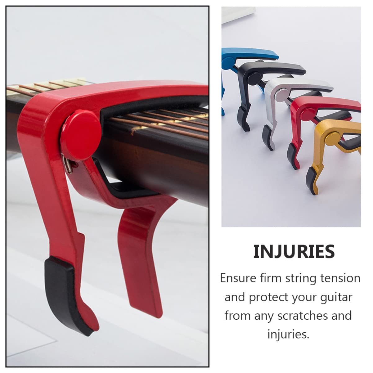 Toddmomy Capo for Acoustic Guitar Pcs Aluminum Alloy Guitar Tuner Clips Easy to Install Remove Random