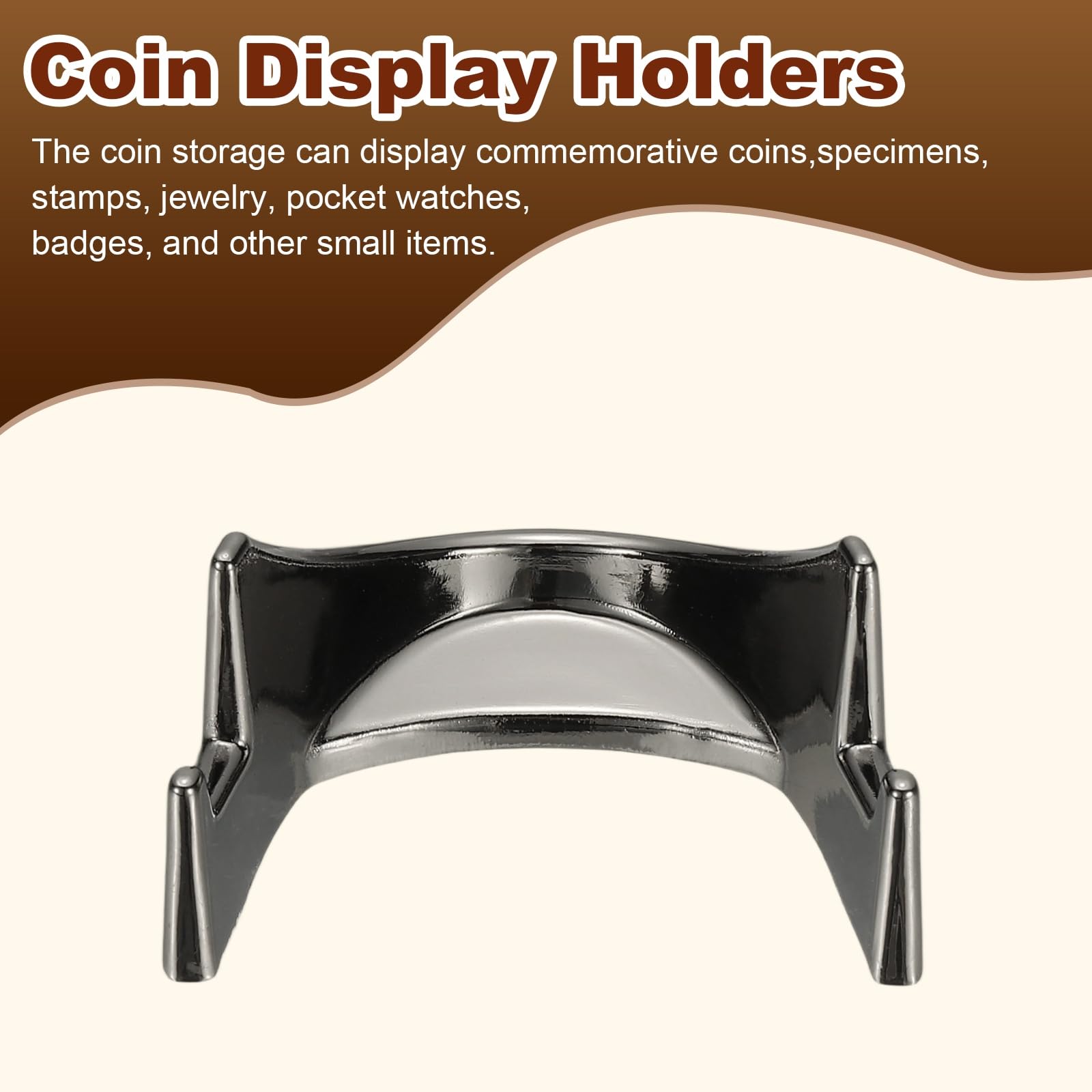 PATIKIL Coin Display Stands, 4Pcs Mini Coin Easel Presentation Holder for Silver Dollar Collectors Collection Supplies, Bright Black - Image 3