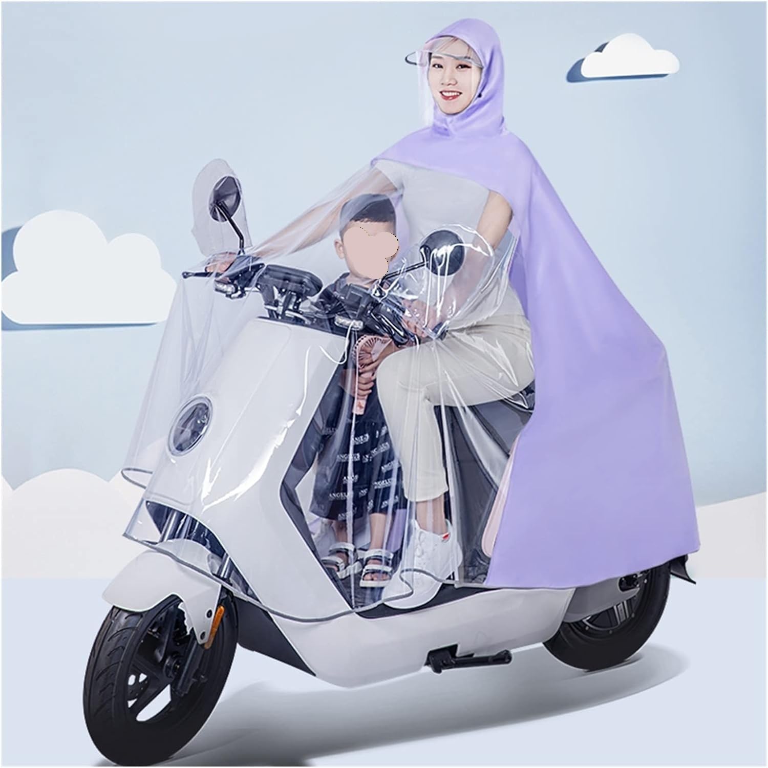 Dqzrtueca Purple Cycling Rain Poncho 4XL 5Xl Multicolor Mirror Cover For Bike E-Bike Scooter Motorcycle(,4Xl)