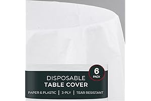Round Paper Tablecloths for Parties | Premium 82" | 6 Pack