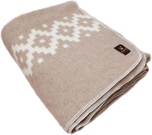 Miniatura 90 de Manta gruesa de lana de alpaca pesada para acampar al aire libre en interiores, mantas suaves de lana de alpaca peruana que vienen en diseño étnico