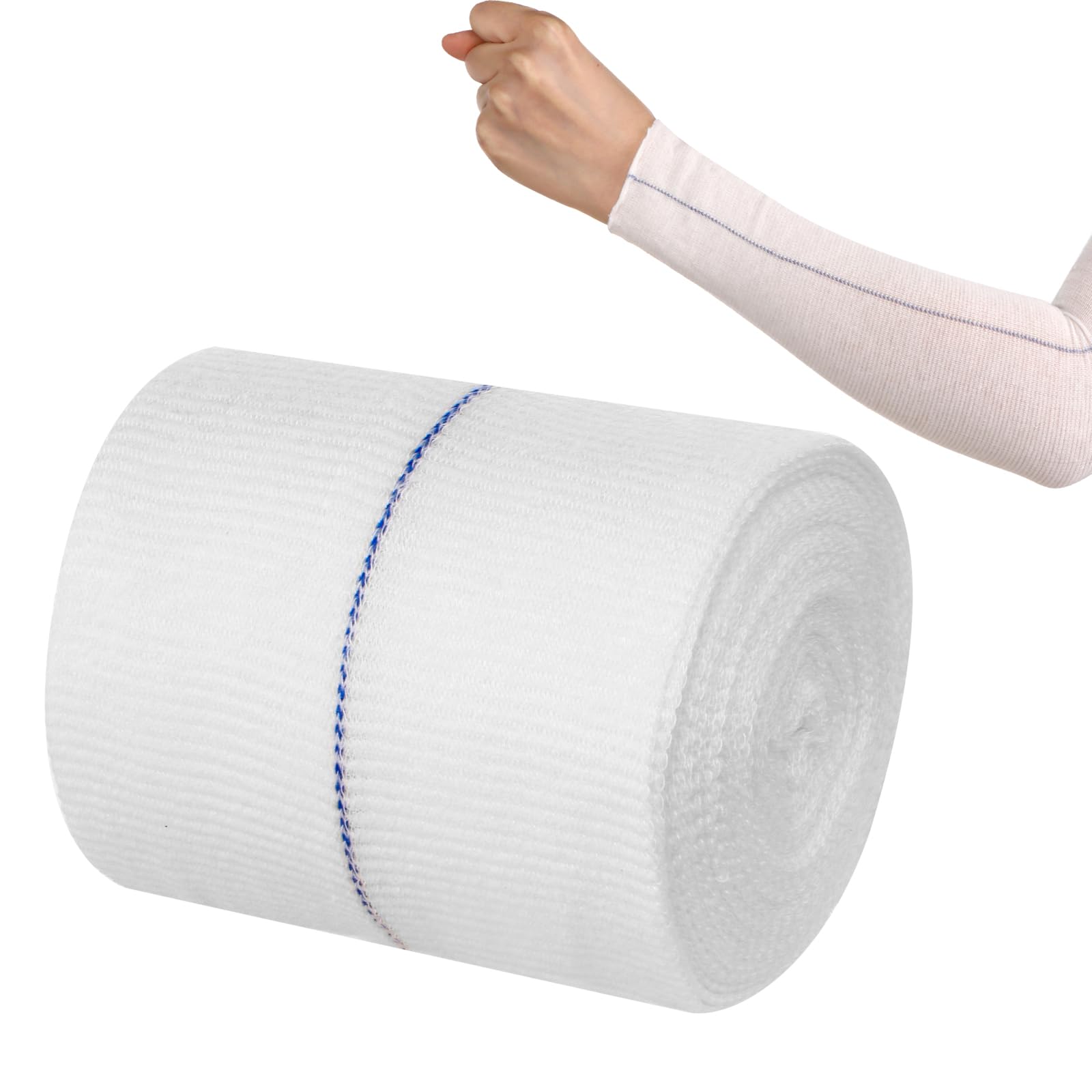 Vendaje tubular elástico de compresión, vendaje tubular transpirable, vendaje de apoyo para brazos, tobillos y rodillas, 7,5 cm x 5 m