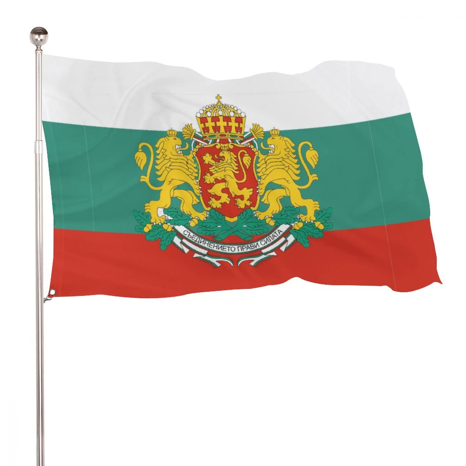 Bulgarian Badge Flag Yard Flags Banner Vivid Color & Fade Proof With Metal Grommets For House Garden Outside 35x59 in