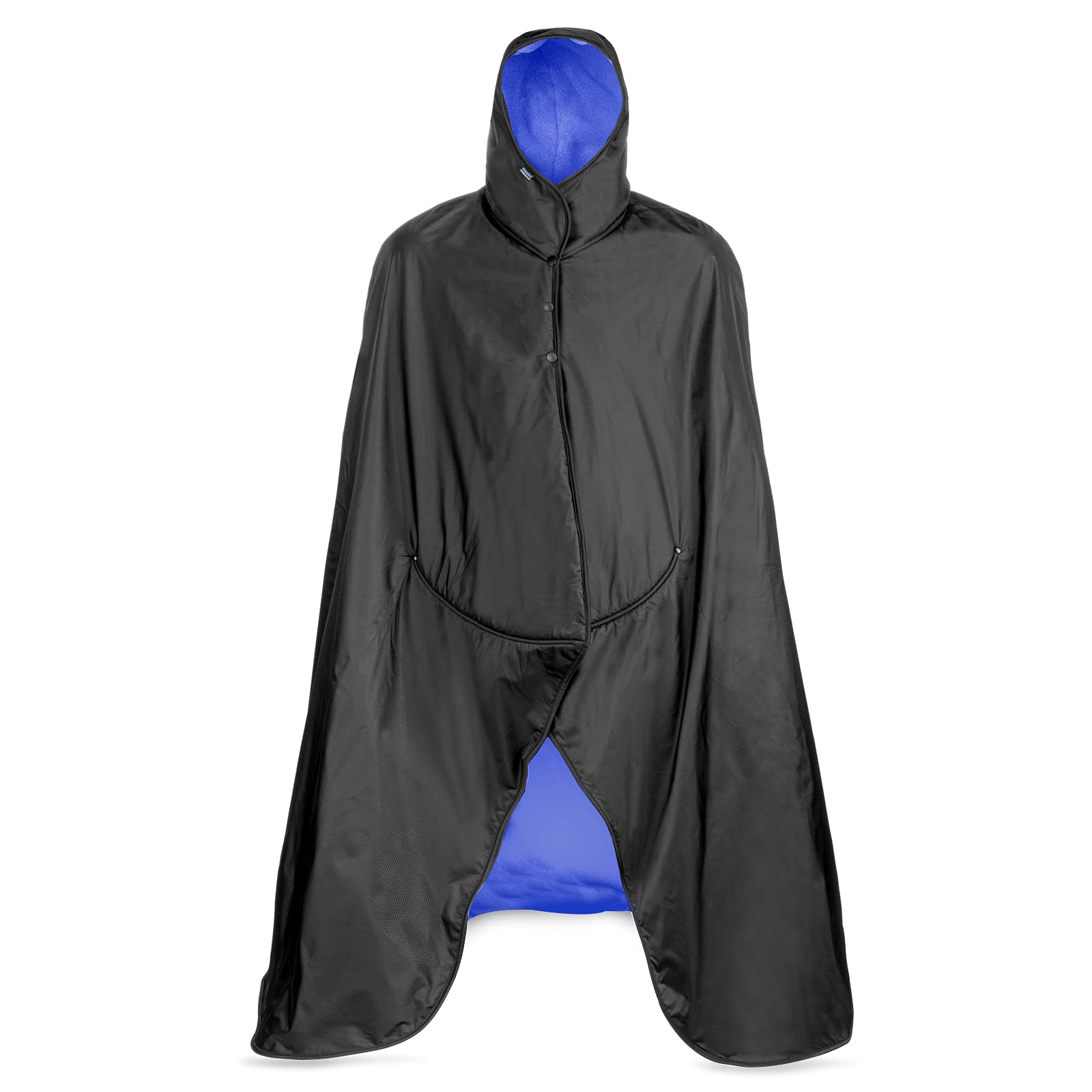 MambeExtreme Weather 100% Waterproof,Windproof Hooded Blanket with Premium Stuff Sack (Size: Large, Navy-Charcoal)