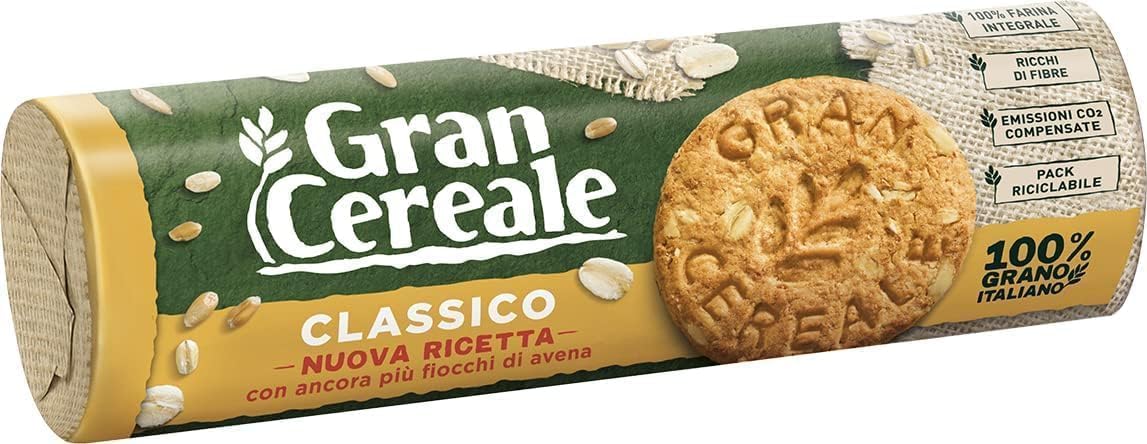 Italian Gourmet Getreidekekse Klassik 24 x 250g 6kg Großpackung mit Polpa | 6kg Keks-Vorrat in 24 Packungen – klassische Getreidevariante für Frühstück, Kaffeepause, Büro und Veranstaltungen