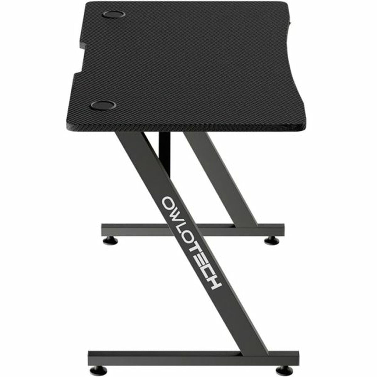 Executive Scrivania Nera, Superficie in Fibra di Carbonio, 100x60 cm, Scrivania per Computer Resistente, Supporto Cuffie, Scrivania per Ufficio, Studio e Gaming