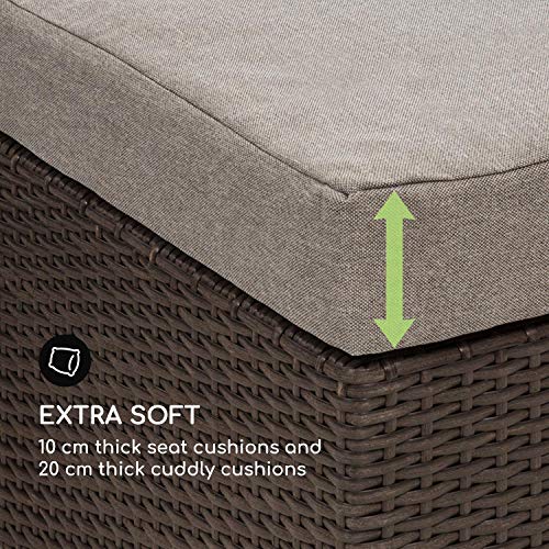 blumfeldt Theia Lounge Set Gartenliege - Eckgarnitur, 2-teilige Sitzgruppe: Eckcouch & Hocker, 10 cm Sitzpolster, 5… – Bild 7