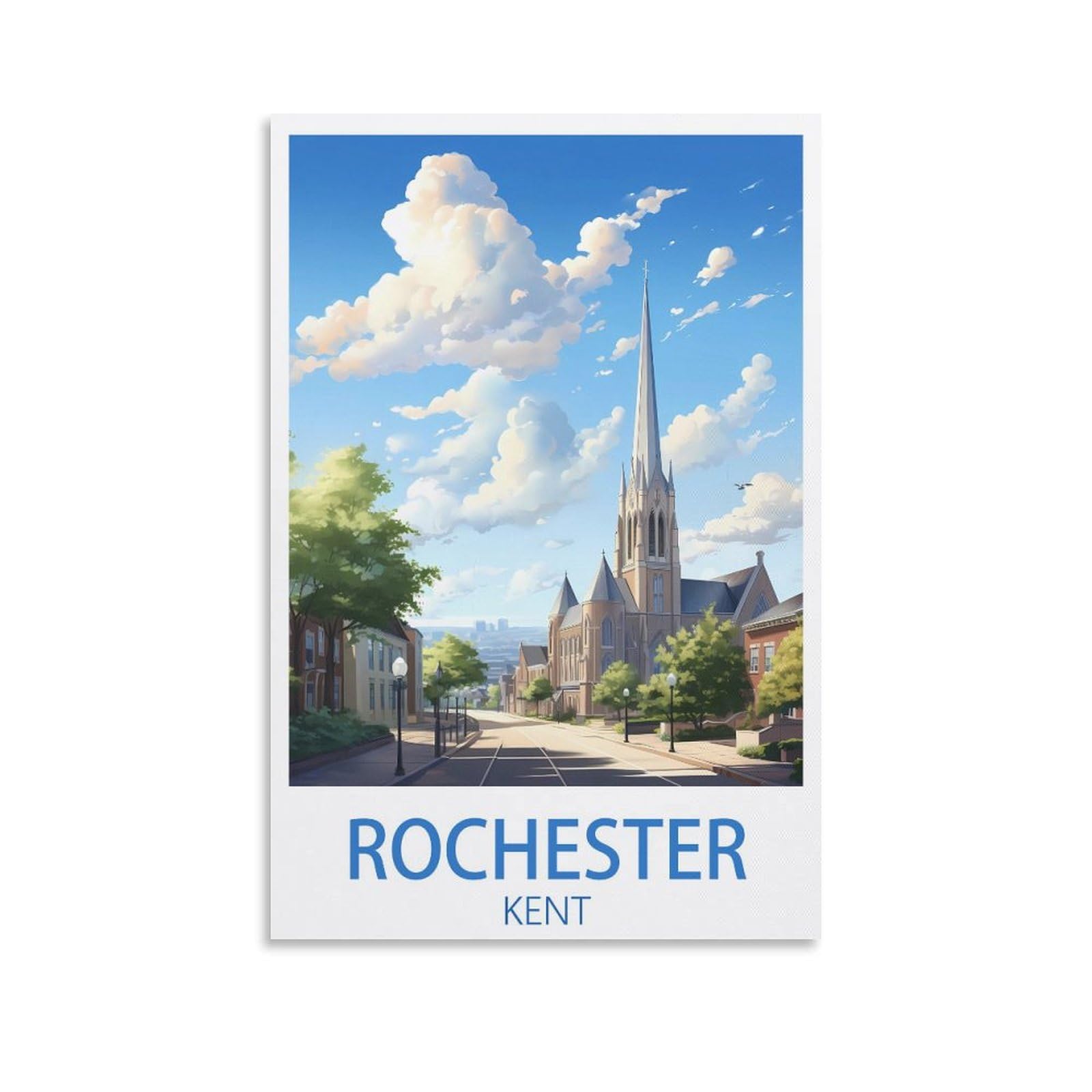 EZMLFA 5D Diamond Painting Kits,Rochester Kent Diamond Art Kits Adults, Create Your Own Diamond Painting Full Drill Gifts for Home Decor 40x50cm