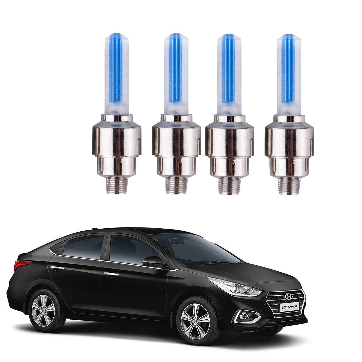 VIKINGS LED Flash Light for bike and bicycle tyre to decorate with valve Safety cap