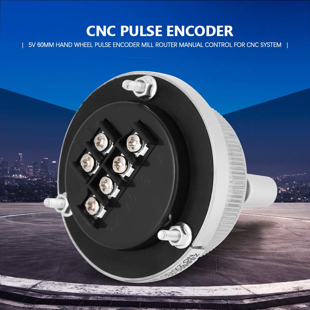 Image secondaire de Jadeshay Encodeur d'impulsions CNC, Encodeur à roue Codeuse 5V 60MM Commande Manuelle du Routeur de Fraisage pour Système CNC (B