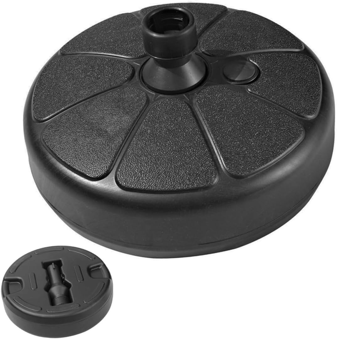 Heavy Duty Plastic Parasol Umbrella Base with Water Sand Fillable Design for Enhanced Stability Black Patio Umbrella Stand Suitable for Outdoor Garden Use