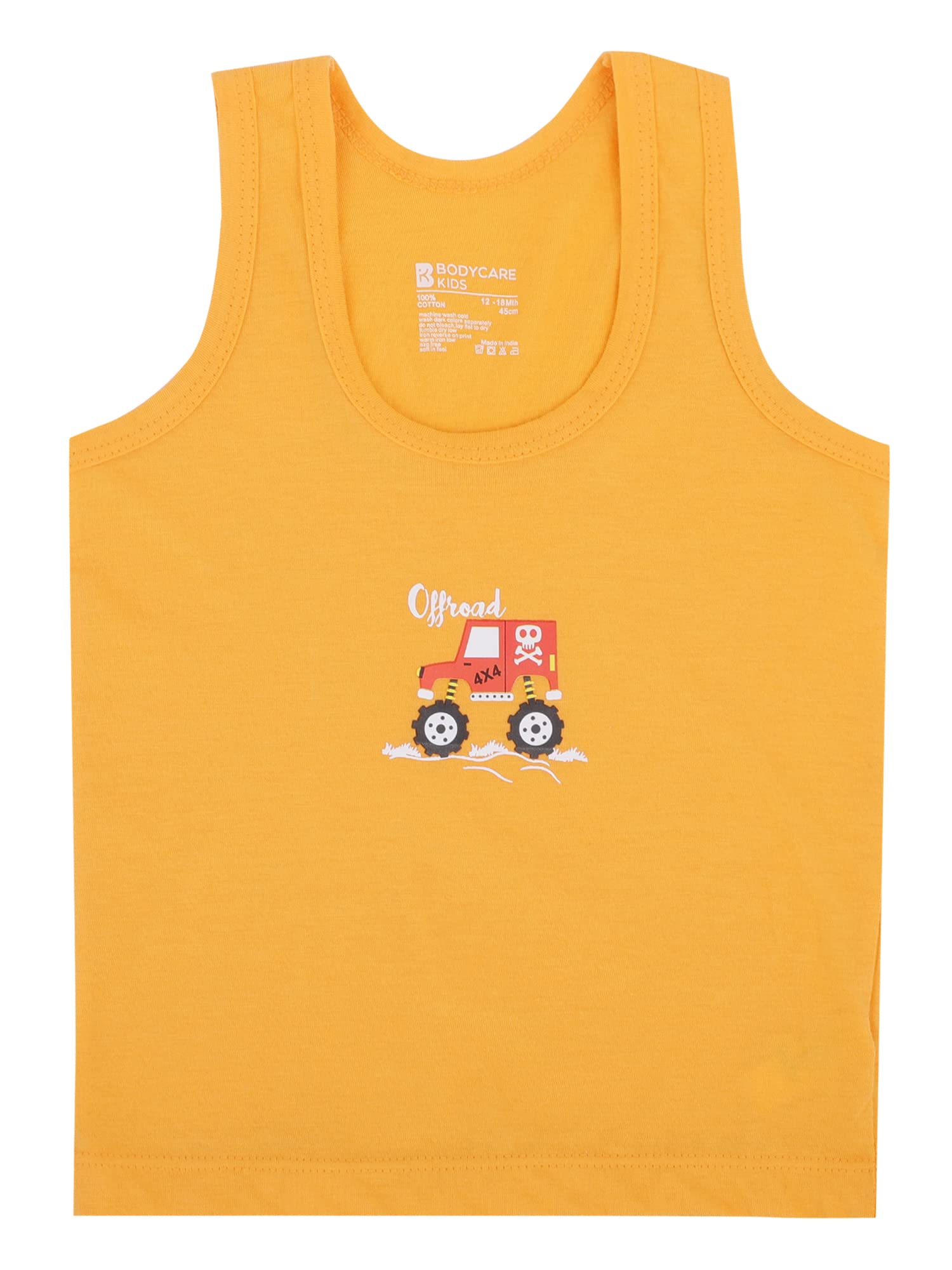 BODYCARE Boys Cotton Regular Fit Vest Round Neck Sleeveless Pack of 6-Assorted 35 - Image 6 thumbnail