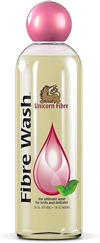 Unicorn Fibre Lavar 16 oz. Lavado diario para telas delicadas. Detergente líquido para lana, cachemira, algodón, seda, alpaca, cáñamo, tejidos, disponible en Yaxa Colombia