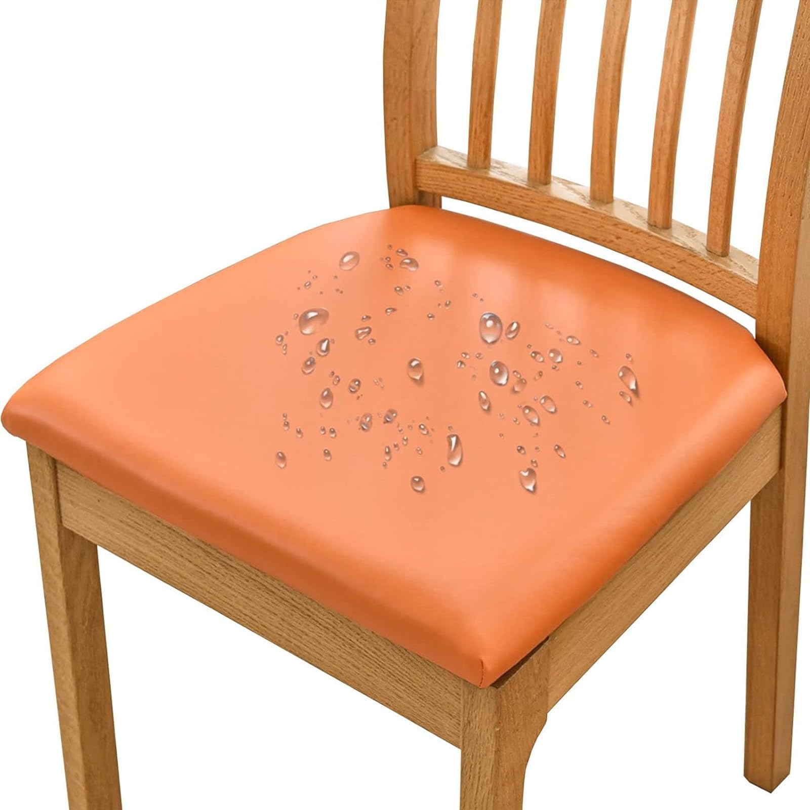 Housse de chaise imperméable orange pour repas de famille sans stress | Set de 4 chaises