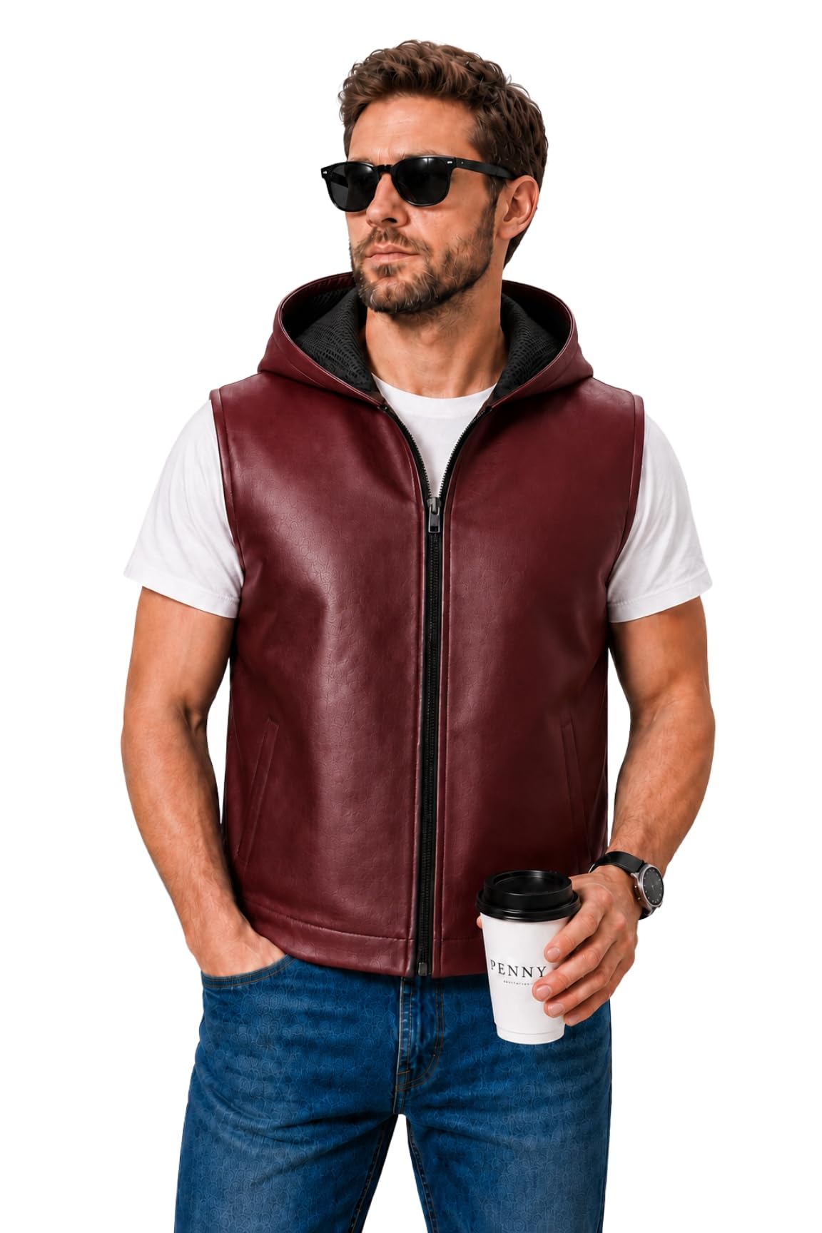 Cutsleeve Jacket for Men-picture-42