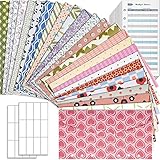Rancco Cash Envelope for Budgeting, 24 Pcs Assorted Colors A6 6-Ring Budget Binder Envelopes + 24 Pcs Expense Tracker Sheets, Money Trackers Cash Savings Inserts for Financial Planner