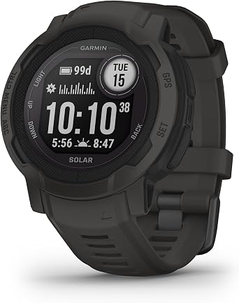 Garmin Instinct 2 SOLAR GPS 45mm Smartwatch, Tactical edition, Rugged watch, Built-in Sports Apps & Health Monitoring,Dedicated Tactical Features,Ultratough Design, up to 28 days Battery Life,Graphite