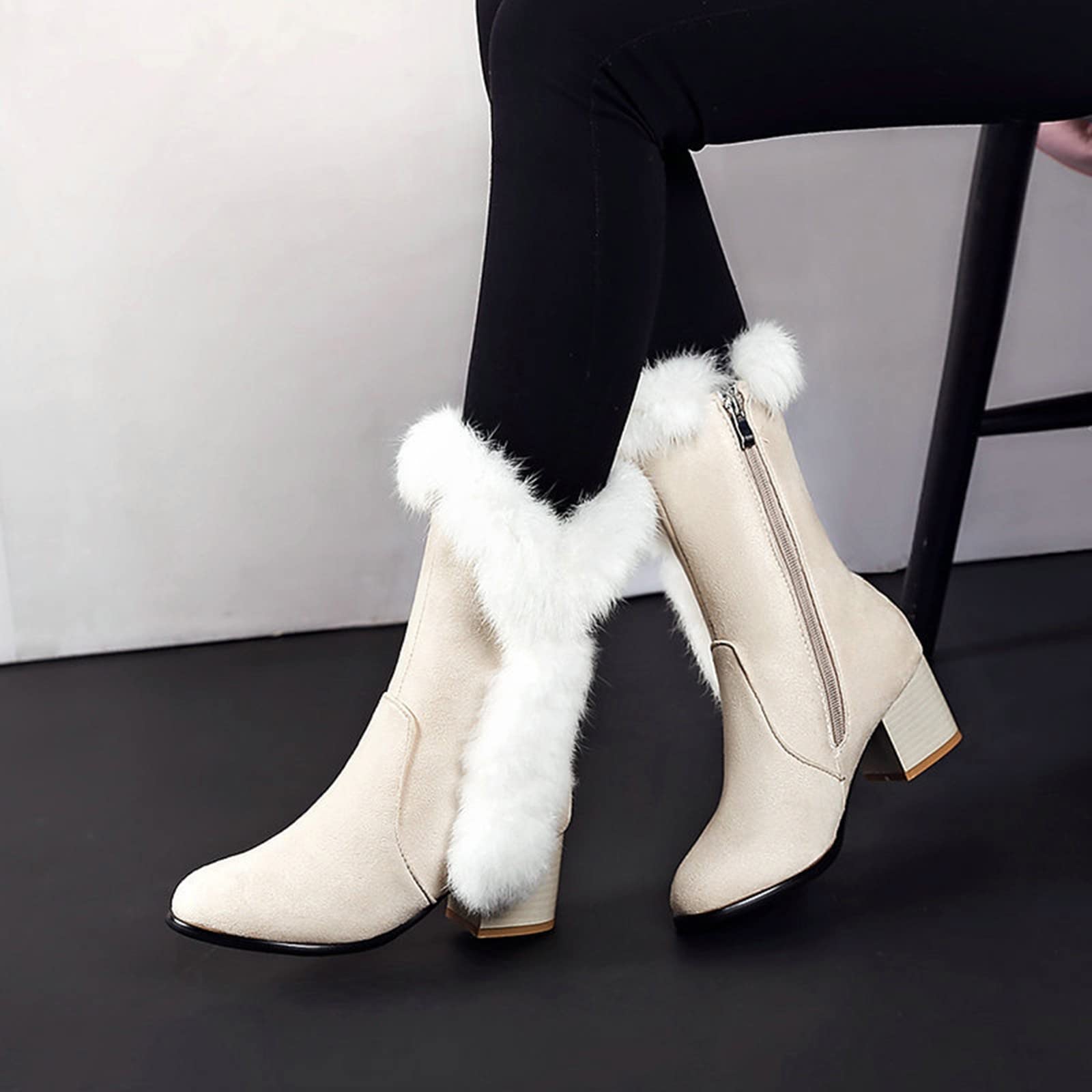 IQYU Botas de nieve para mujer, transpirables, botas de invierno, ligeras, de caña corta, botas de invierno, botas altas y largas, botas de nieve para mujer