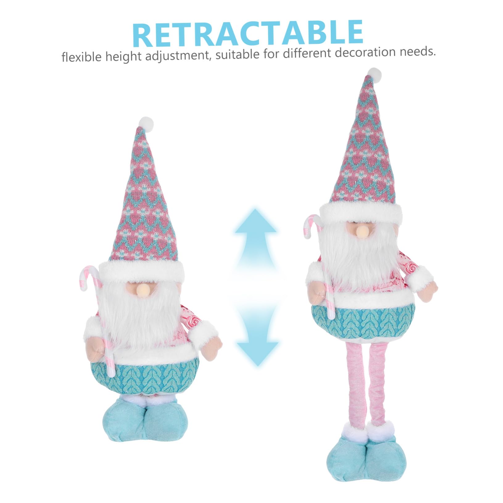 Uonlytech Statuetta Di Babbo Natale Con Gambe Telescopiche Decorazione Natalizia Da Tavolo Figura Artigianale Per Feste Di Natale Stabile e Facile Da Riporre