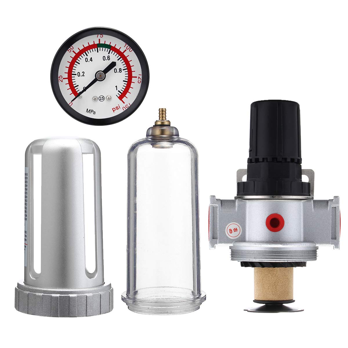1/2 "Regolatore Compressore Aria Mid Flow E Combo Filtro con Manometro Scarico Manuale 150Psi