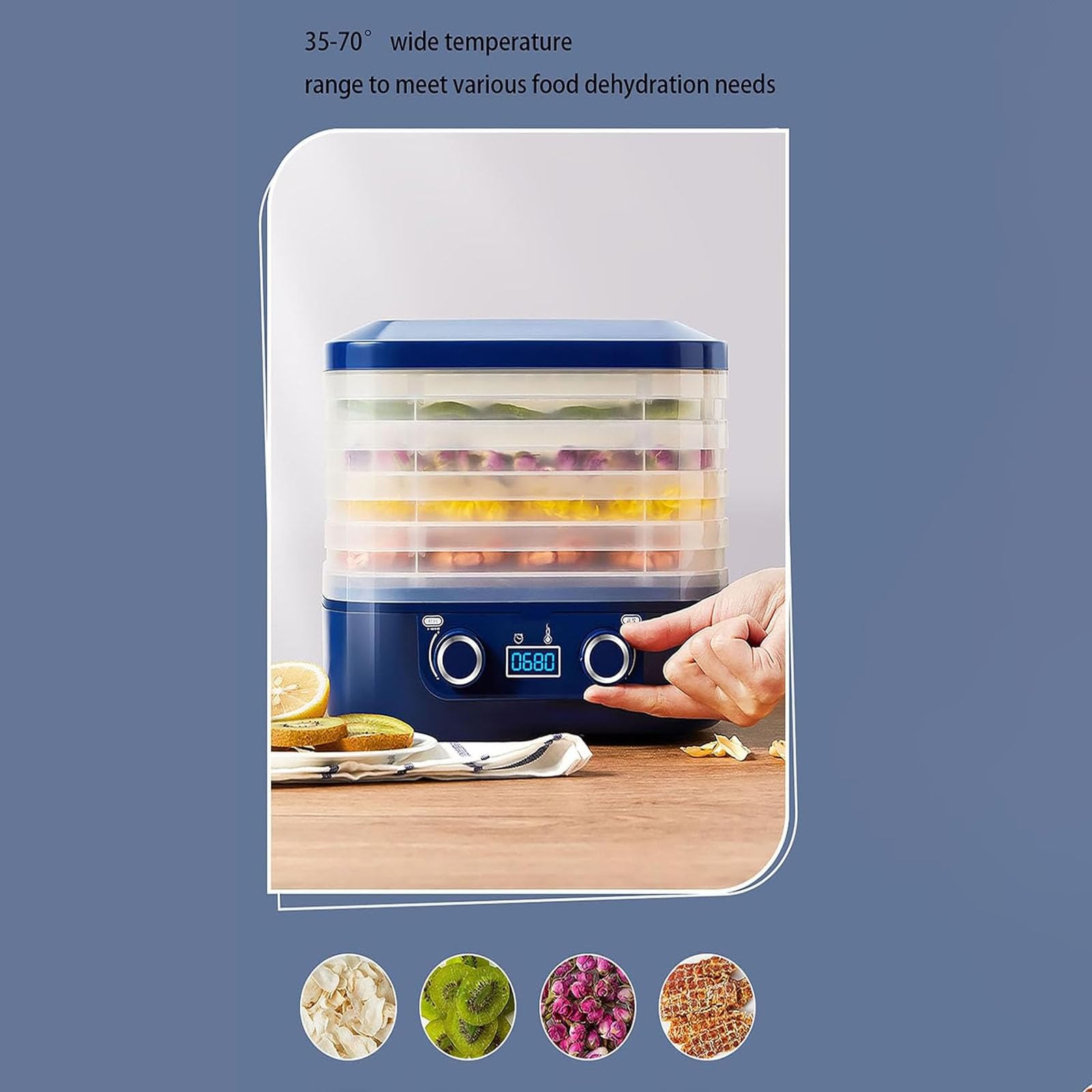 Liofilizzatore Domestico A 5 Vassoi Per Alimenti, Liofilizzatore Per Caramelle Con Timer Intelligente E Controllo Della Temperatura, Macchina Per Liofilizzare Snack Per Frutta, Carne E Verdura,