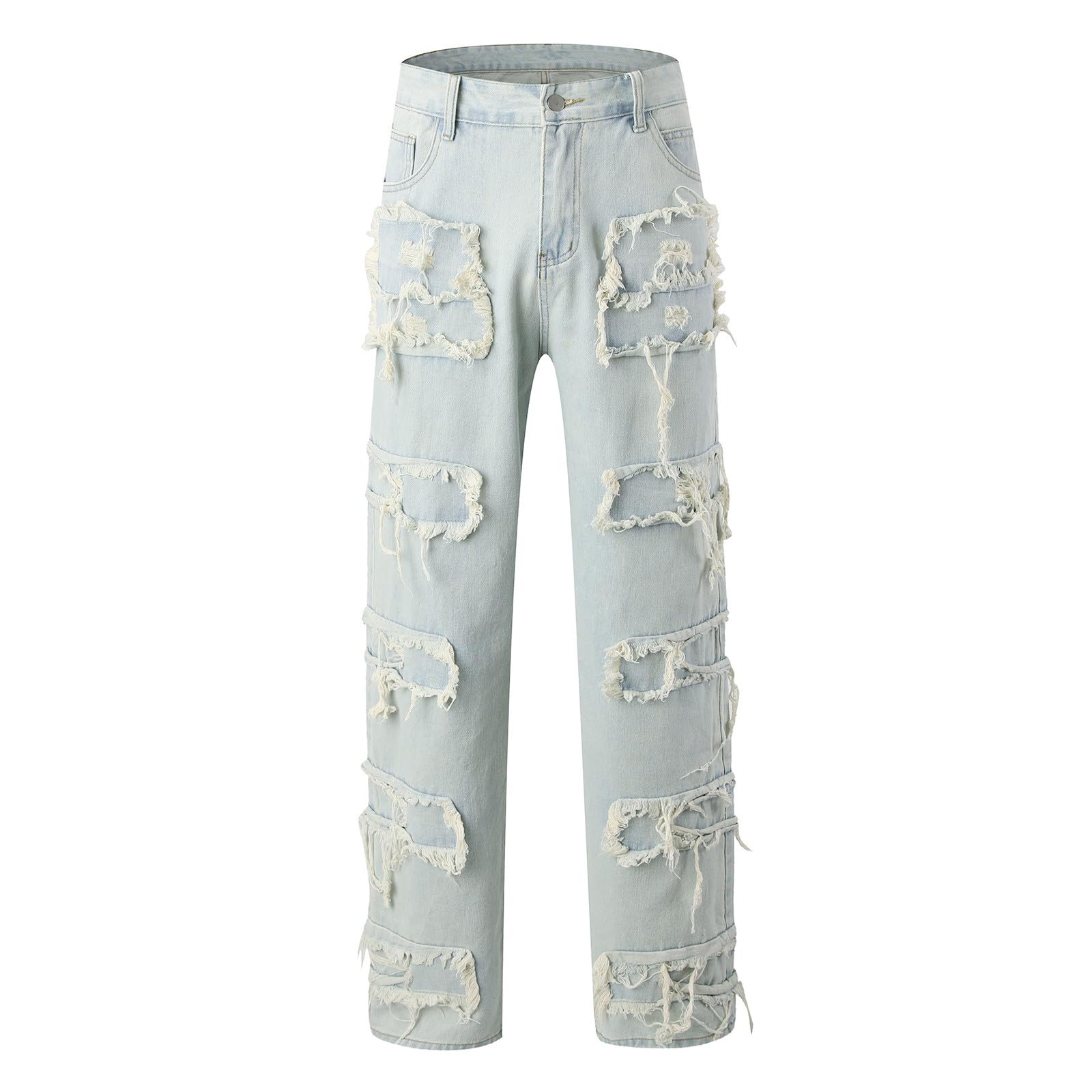 Genérico Pantalones De Mezclilla Elásticos para Hombre Pantalones De Cocina para Hombre con Cierre Cremallera Cintura Media Ajustados Vaqueros Corte Regular Cintura Semielástica Vaqueros
