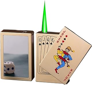 Isqueiro de metal, isqueiro de maçarico de butano, isqueiro recarregável, isqueiro à prova de vento com caixa de presente (butano não incluído) (Color : 8)