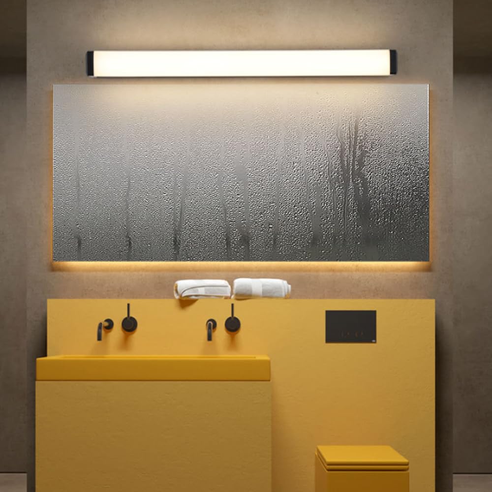 Moderna barra de luz LED lineal para tocador de baño, 70 cm, frío, 6000 K, aplique de pared con espejo, ideal para iluminación de vestidores y armarios