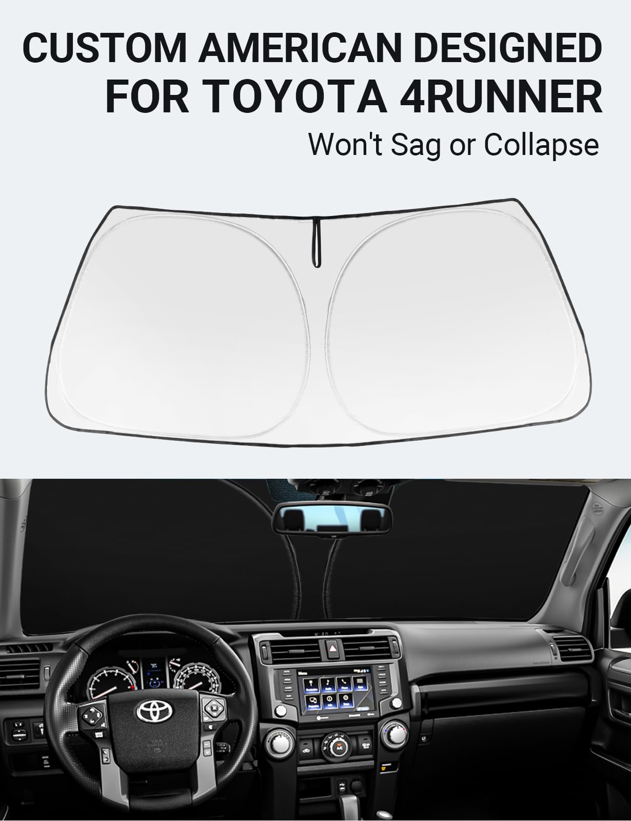 Parasole Parabrezza Per Toyota 4Runner 2010-2020 - Copertura Termica In Foglio Alluminio, Protezione UV, Facile Installazione