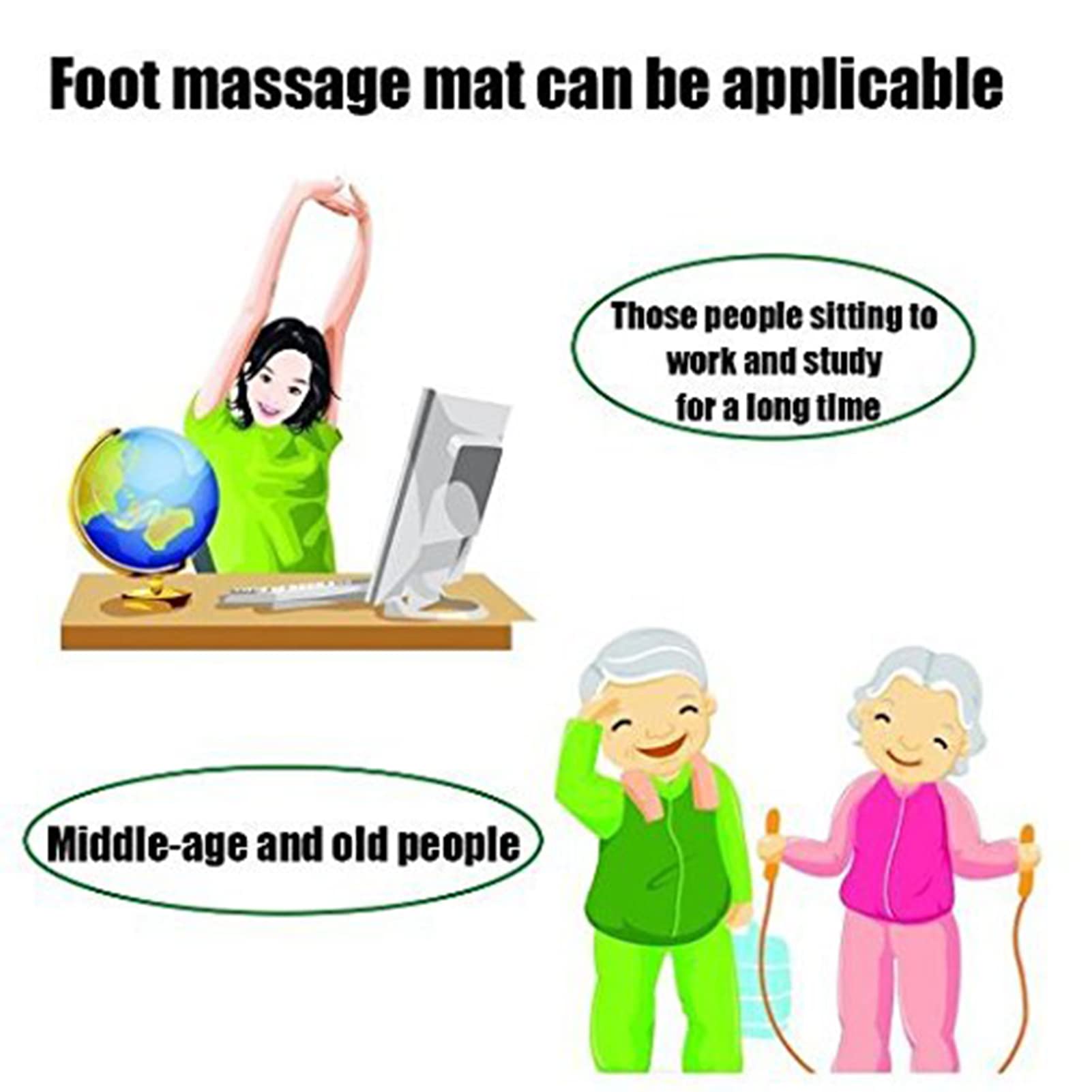 Fußreflexzonenmatte mit Kieselstein-Imitaten für Fußmassage und Akupressur | Regenerationsmatte gegen Fußprobleme | Effektive Massagematte für Fersensporn und Reflexzonen Training