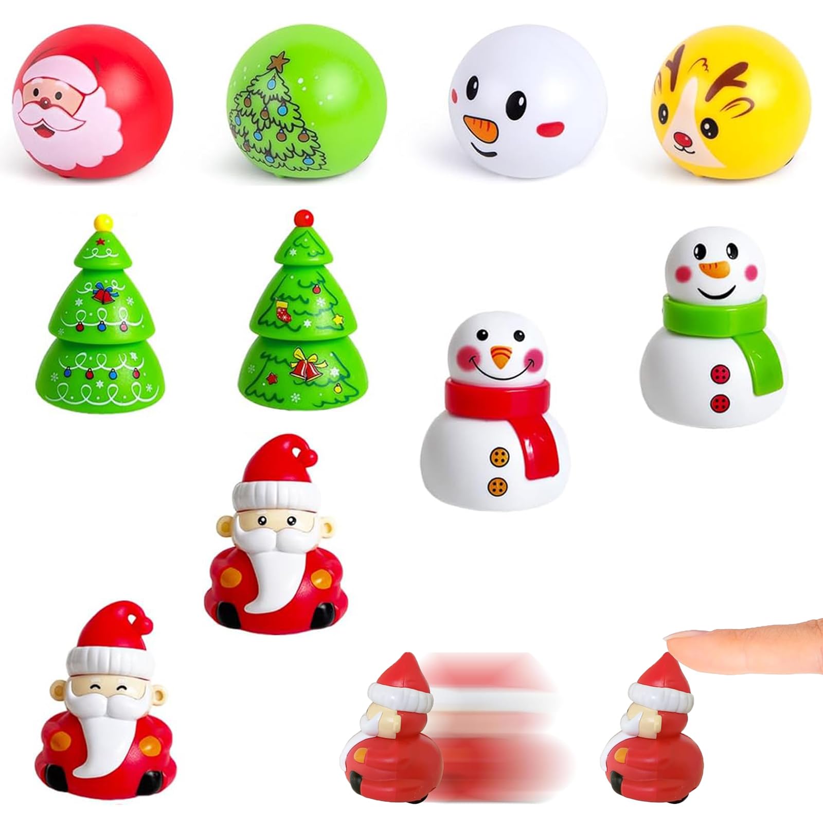 10 Pcs Christmas Pull Back Cars, Mini Christmas Racing Vehicles for Christmas Cracker Fillers, Mini Toy Cars Party Bag Fillers for Kids Racing, Christmas Stocking Stuffers, Christmas Party Favors