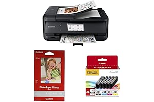Canon TR8620a Printer with 4"x 6" 100 Sheets Glossy Photo Paper and...