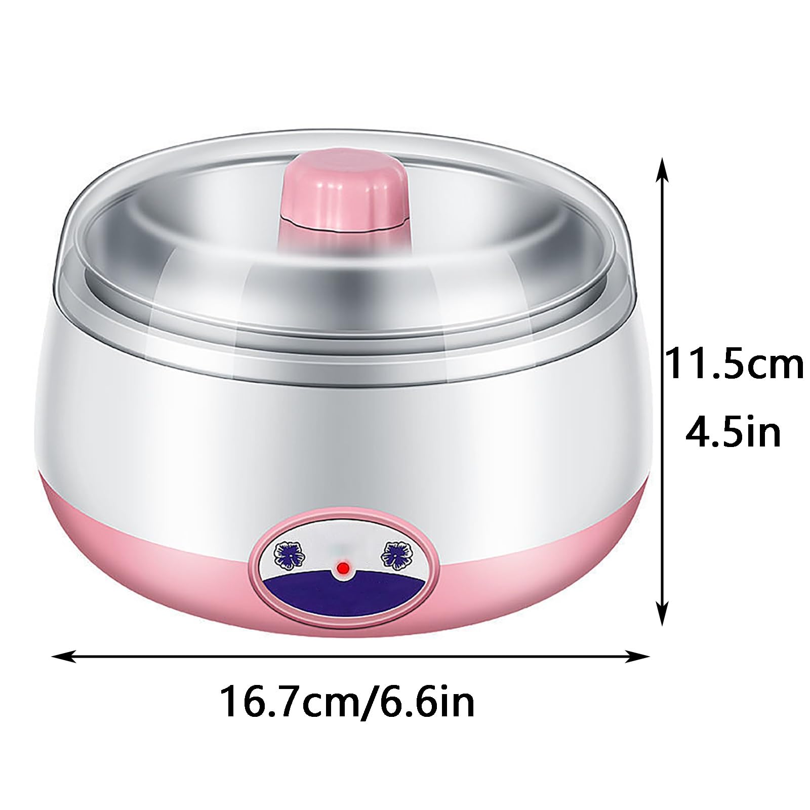 yogurtera, con Revestimiento Interior de Acero Inoxidable, Fácil Limpiar, Compacto y Portátil, for Apartamentos, Dormitorios, Hogares