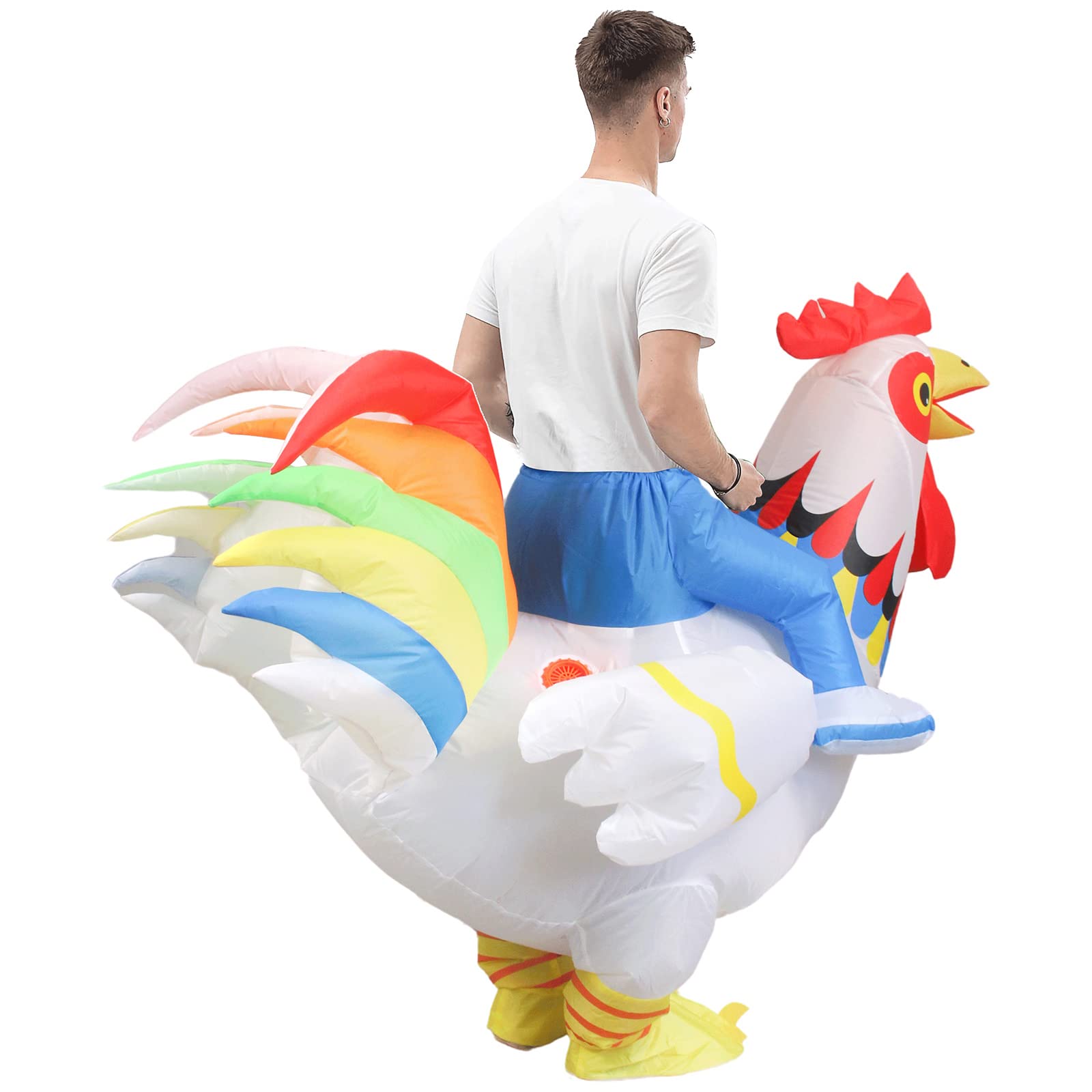 Disfraz inflable Gallo Disfraces hinchable Disfraces de Halloween y Navidad Disfraces de Fantasía Divertido Disfraz Adulto
