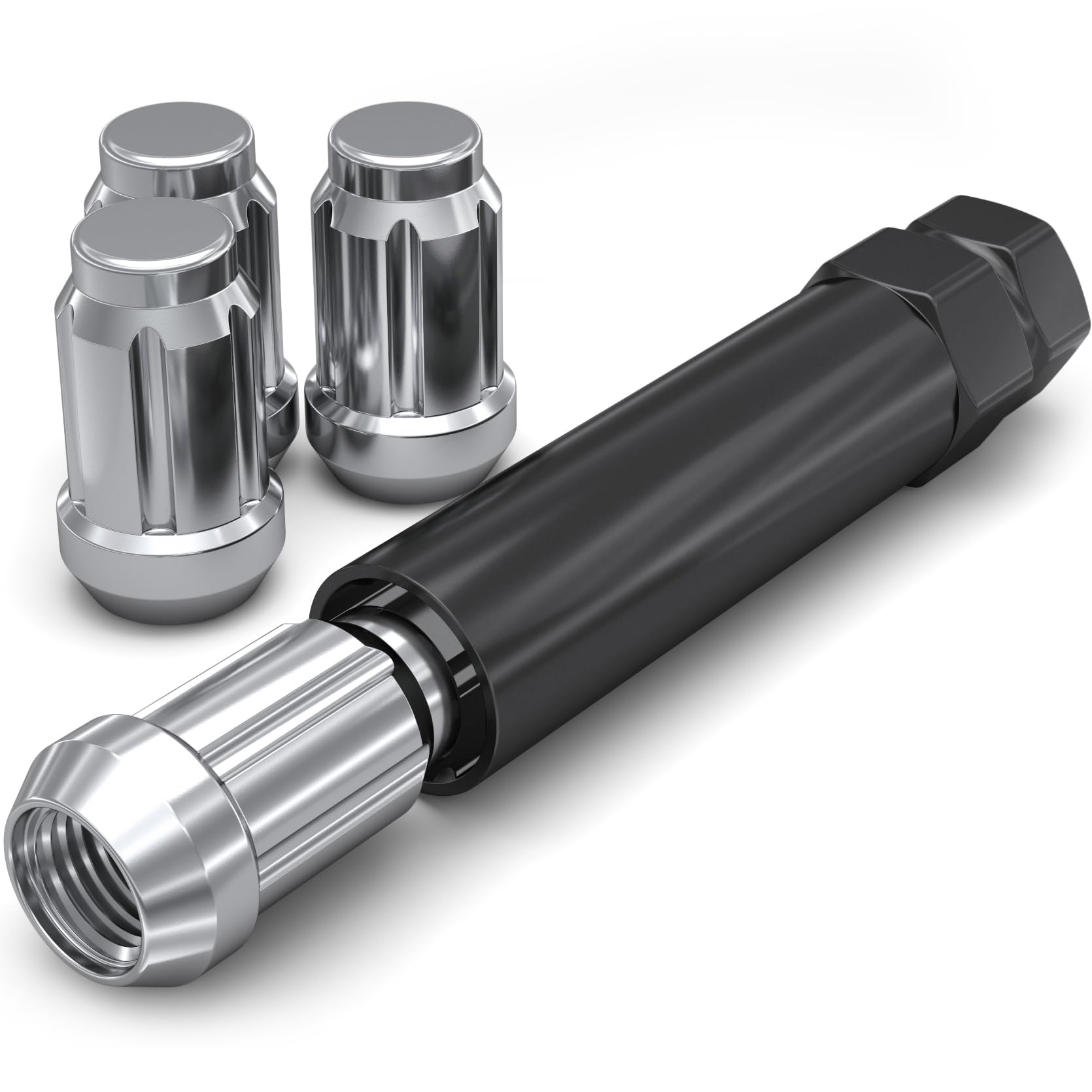 12mm X 1.25 Lug Nuts 4-Pack Chrome Wheel Lock Nuts – 12x1.25 Thread, Bulge Acorn Style, Fits Nissan Vehicles Honda Civic Lug Nuts - Foto 3