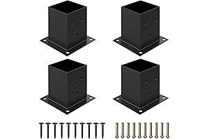 Heavy Alloy Steel Pergola Kit with 4pc Pergola Post Base for 4"x 4" Lumber