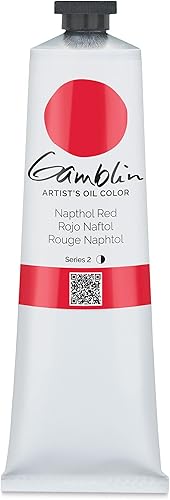 Gamblin Color al óleo para artistas, rojo naftol, tubo de 5.1 fl oz