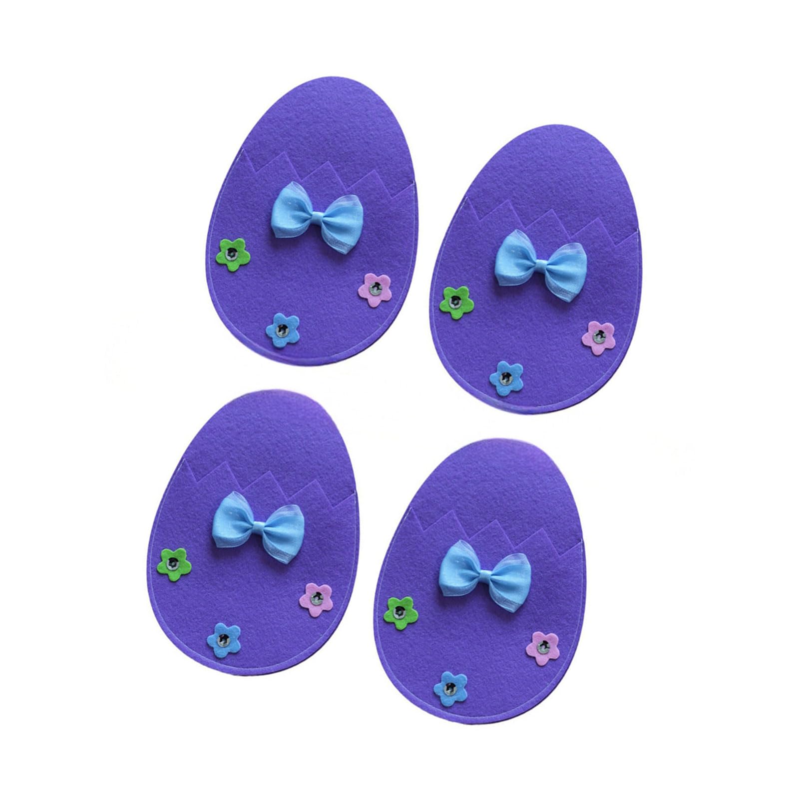 Buxuaaaa Purple 4Pieces Easters Dinnerware Holders Easters Eggs Fabric Utensils Sleeves Cutlery Pouches Suitable For Holiday Parties Dinner Accessories